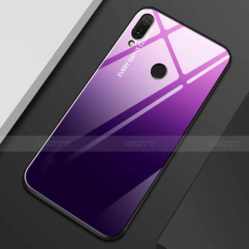 Custodia Silicone Specchio Laterale Sfumato Arcobaleno Cover M01 per Huawei Y9 (2019)