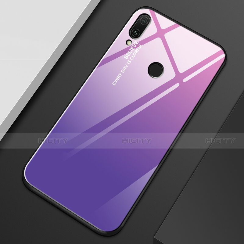 Custodia Silicone Specchio Laterale Sfumato Arcobaleno Cover M01 per Huawei Y9 (2019)