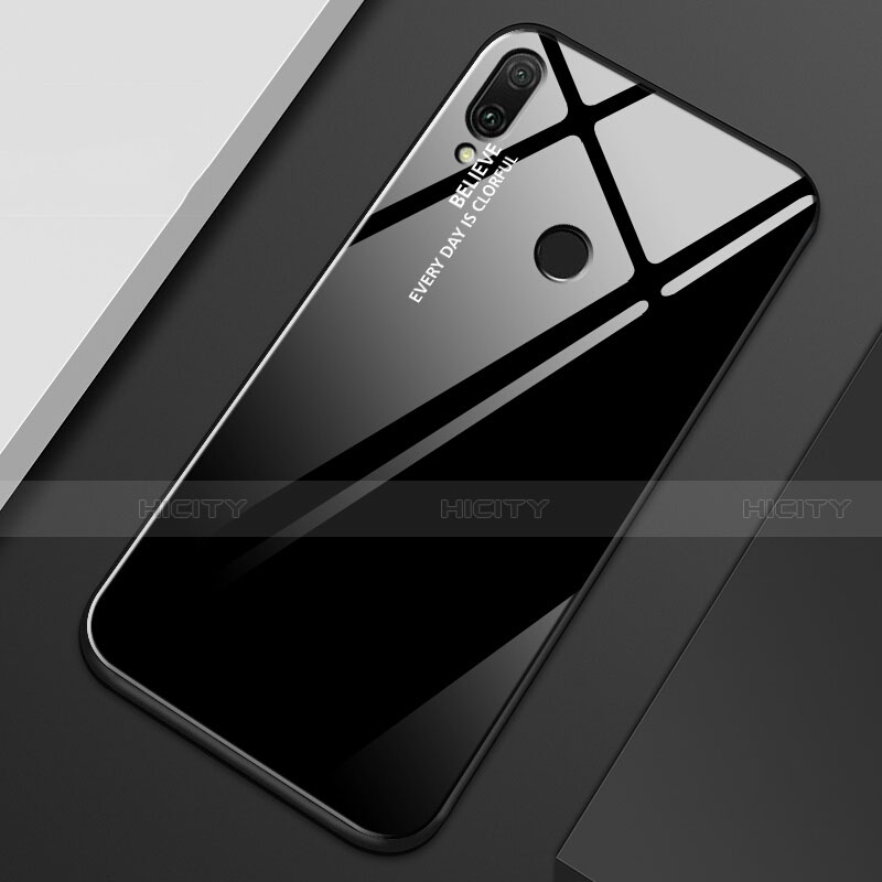 Custodia Silicone Specchio Laterale Sfumato Arcobaleno Cover M01 per Huawei Y9 (2019) Nero