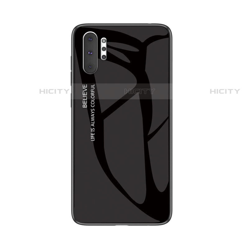 Custodia Silicone Specchio Laterale Sfumato Arcobaleno Cover M01 per Samsung Galaxy Note 10 Plus 5G Nero