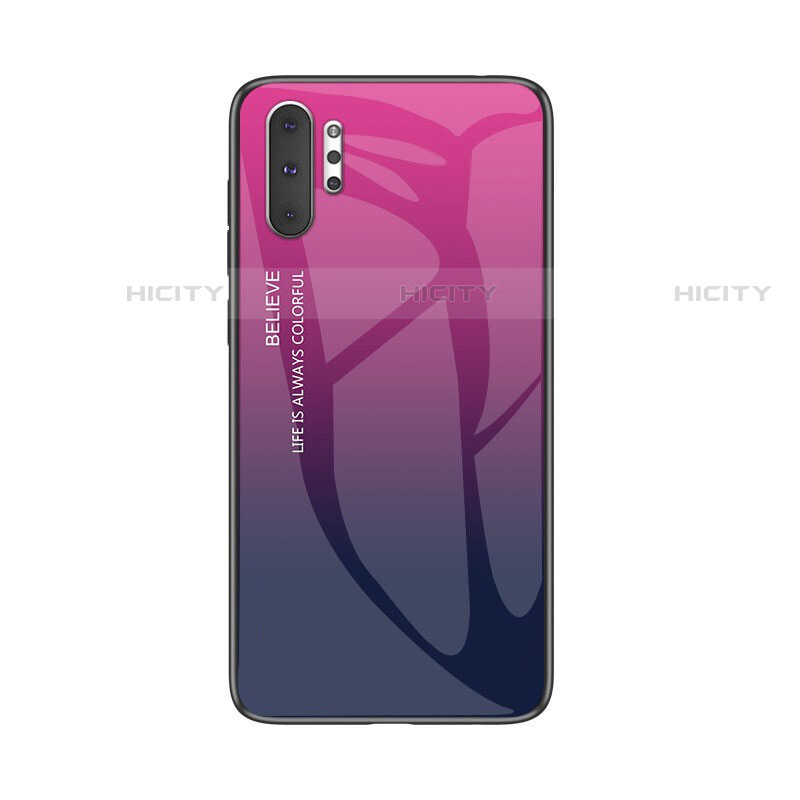 Custodia Silicone Specchio Laterale Sfumato Arcobaleno Cover M01 per Samsung Galaxy Note 10 Plus Viola