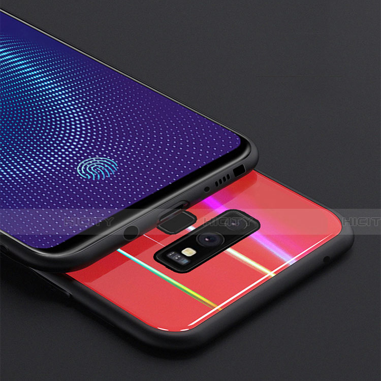 Custodia Silicone Specchio Laterale Sfumato Arcobaleno Cover M01 per Samsung Galaxy Note 9