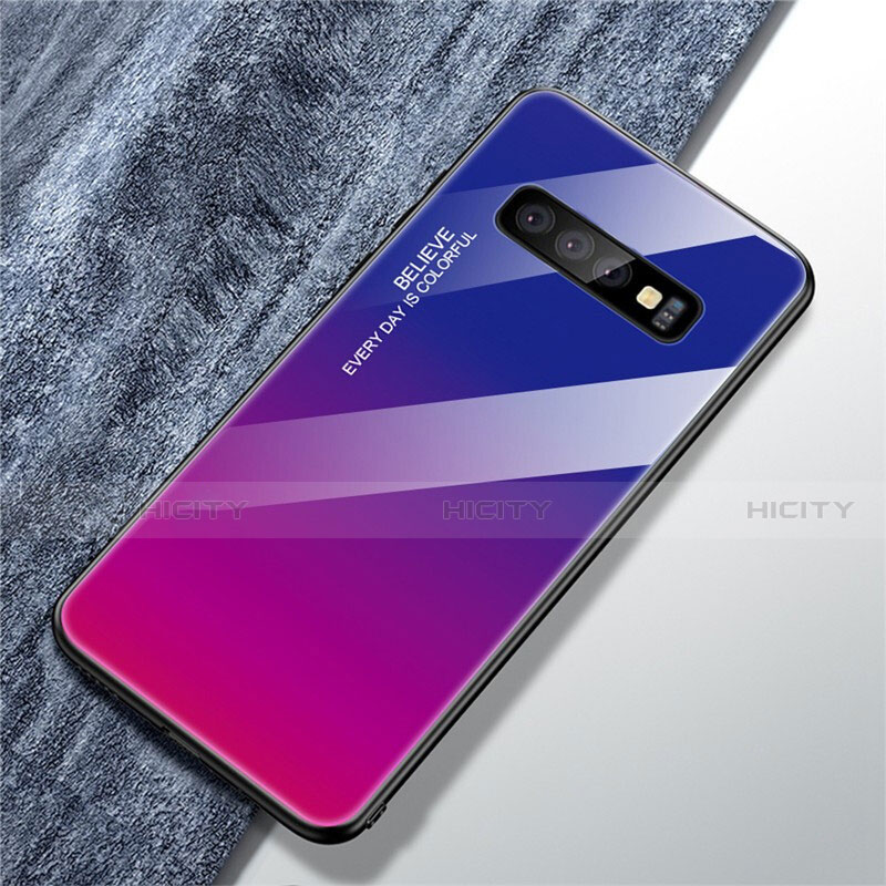 Custodia Silicone Specchio Laterale Sfumato Arcobaleno Cover M01 per Samsung Galaxy S10 5G