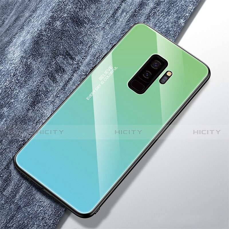 Custodia Silicone Specchio Laterale Sfumato Arcobaleno Cover M01 per Samsung Galaxy S9 Plus