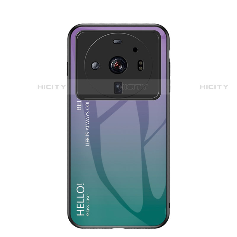Custodia Silicone Specchio Laterale Sfumato Arcobaleno Cover M01 per Xiaomi Mi 12 Ultra 5G Multicolore