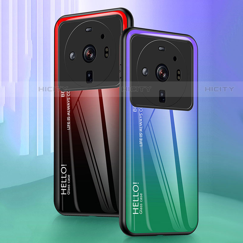 Custodia Silicone Specchio Laterale Sfumato Arcobaleno Cover M01 per Xiaomi Mi 12S Ultra 5G