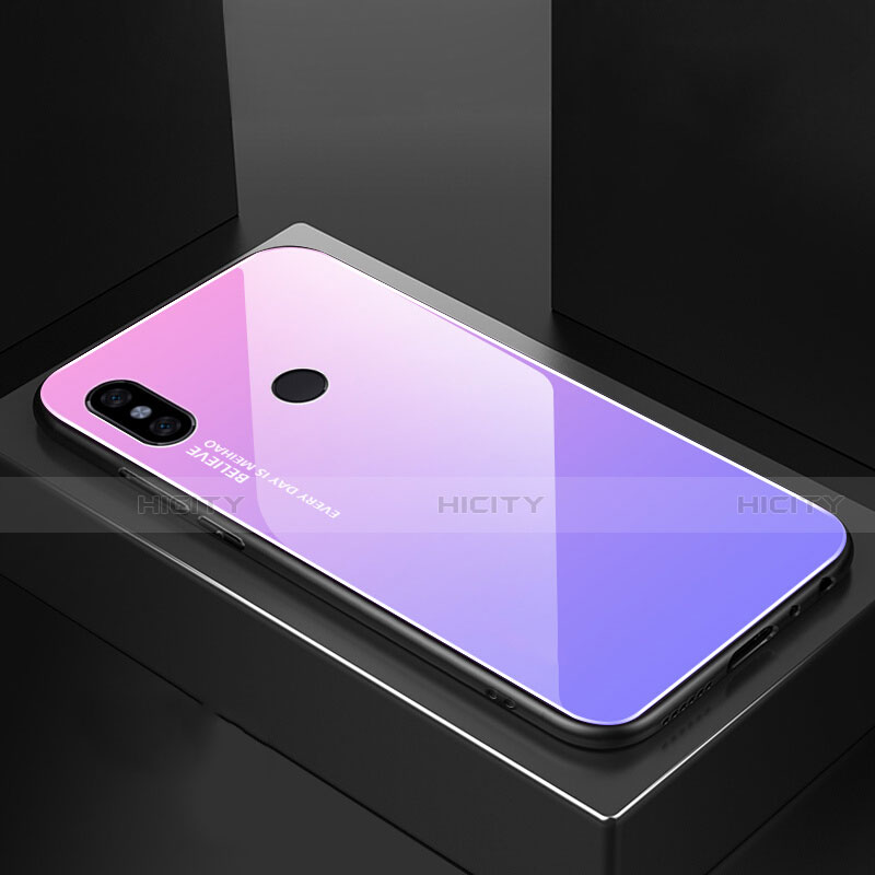 Custodia Silicone Specchio Laterale Sfumato Arcobaleno Cover M01 per Xiaomi Mi 6X