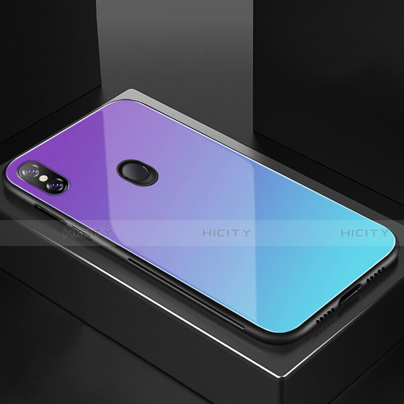 Custodia Silicone Specchio Laterale Sfumato Arcobaleno Cover M01 per Xiaomi Mi 8