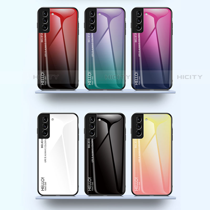 Custodia Silicone Specchio Laterale Sfumato Arcobaleno Cover M02 per Samsung Galaxy S21 Plus 5G