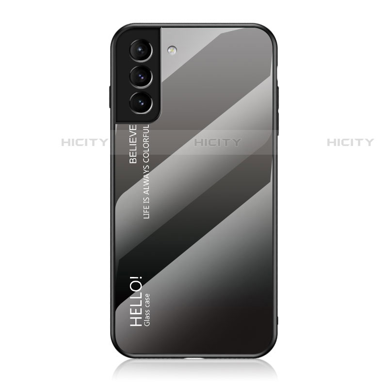 Custodia Silicone Specchio Laterale Sfumato Arcobaleno Cover M02 per Samsung Galaxy S21 Plus 5G Grigio