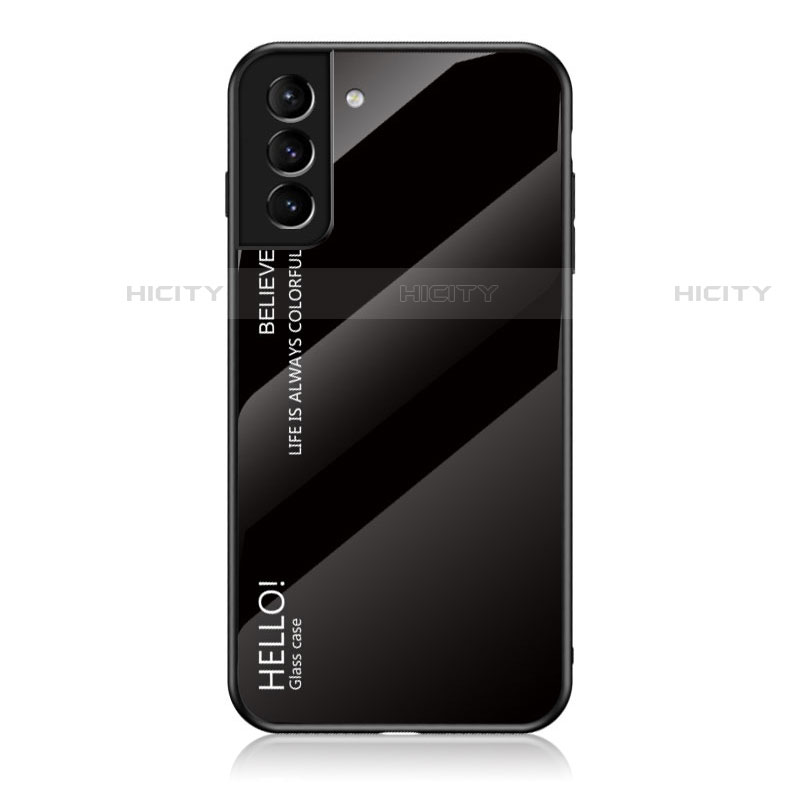 Custodia Silicone Specchio Laterale Sfumato Arcobaleno Cover M02 per Samsung Galaxy S23 Plus 5G Nero