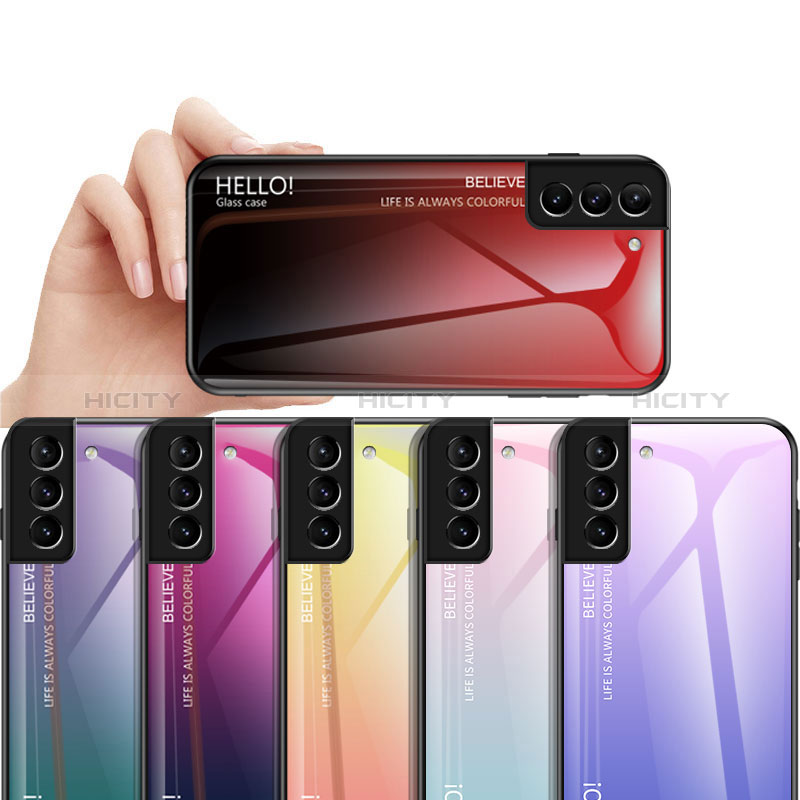 Custodia Silicone Specchio Laterale Sfumato Arcobaleno Cover M02 per Samsung Galaxy S24 5G
