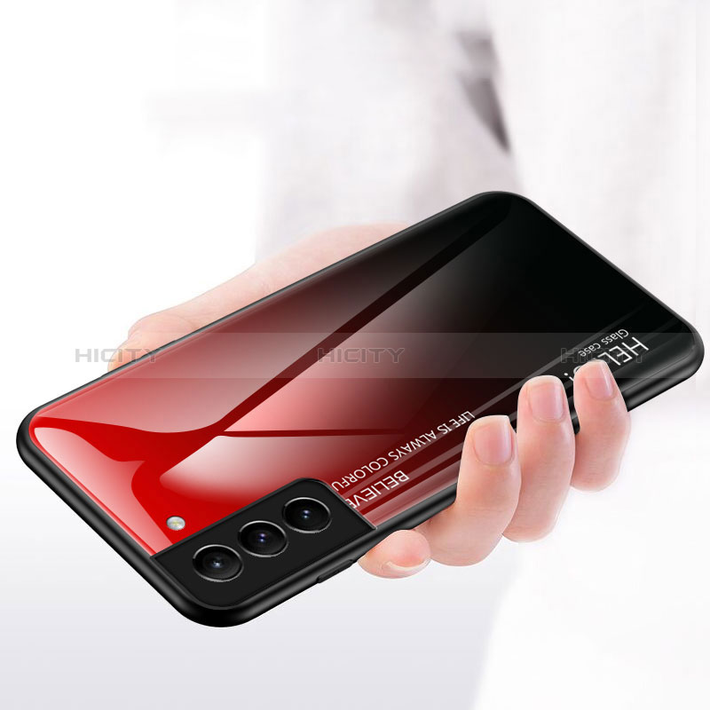 Custodia Silicone Specchio Laterale Sfumato Arcobaleno Cover M02 per Samsung Galaxy S24 Plus 5G