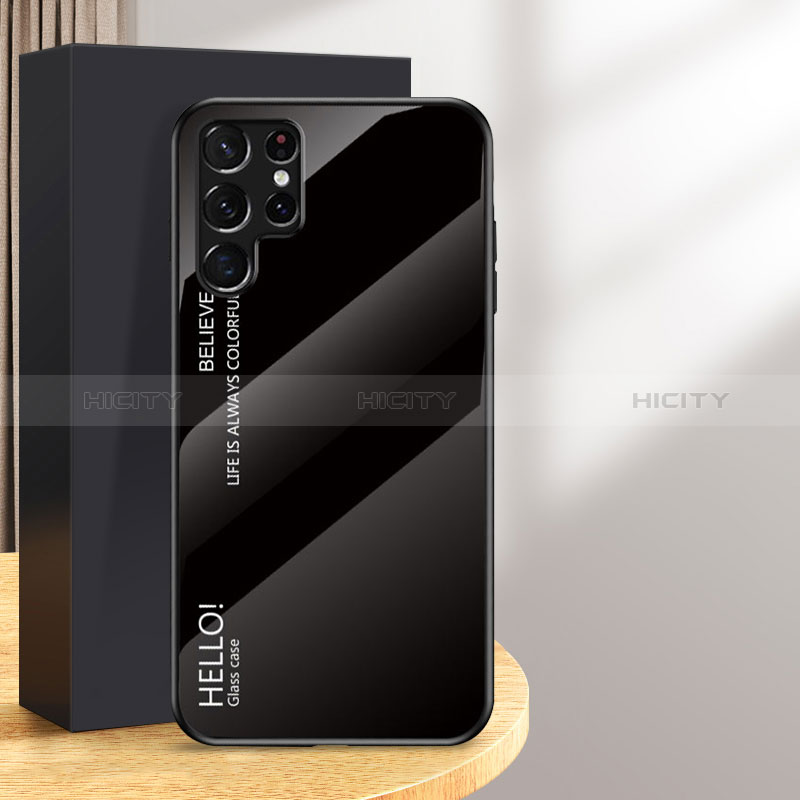 Custodia Silicone Specchio Laterale Sfumato Arcobaleno Cover M02 per Samsung Galaxy S24 Ultra 5G