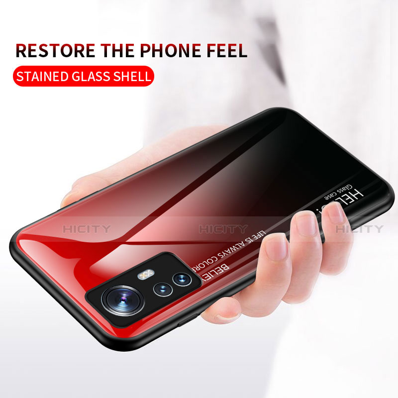 Custodia Silicone Specchio Laterale Sfumato Arcobaleno Cover M02 per Xiaomi Mi 12 5G
