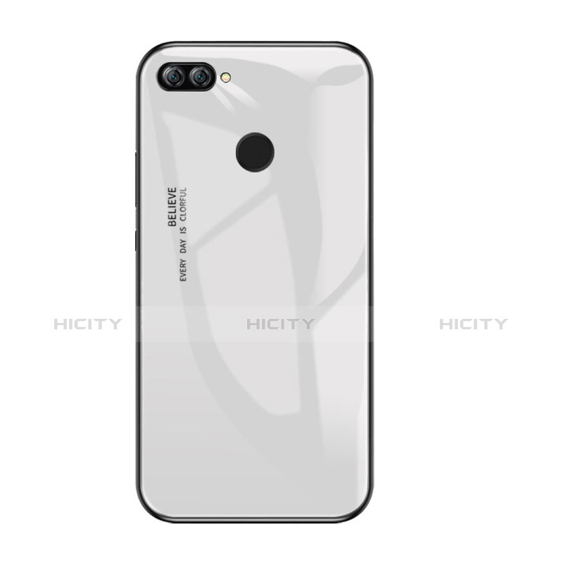 Custodia Silicone Specchio Laterale Sfumato Arcobaleno Cover per Huawei Enjoy 7S Bianco