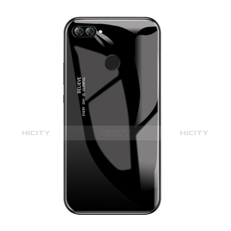 Custodia Silicone Specchio Laterale Sfumato Arcobaleno Cover per Huawei Enjoy 7S Nero