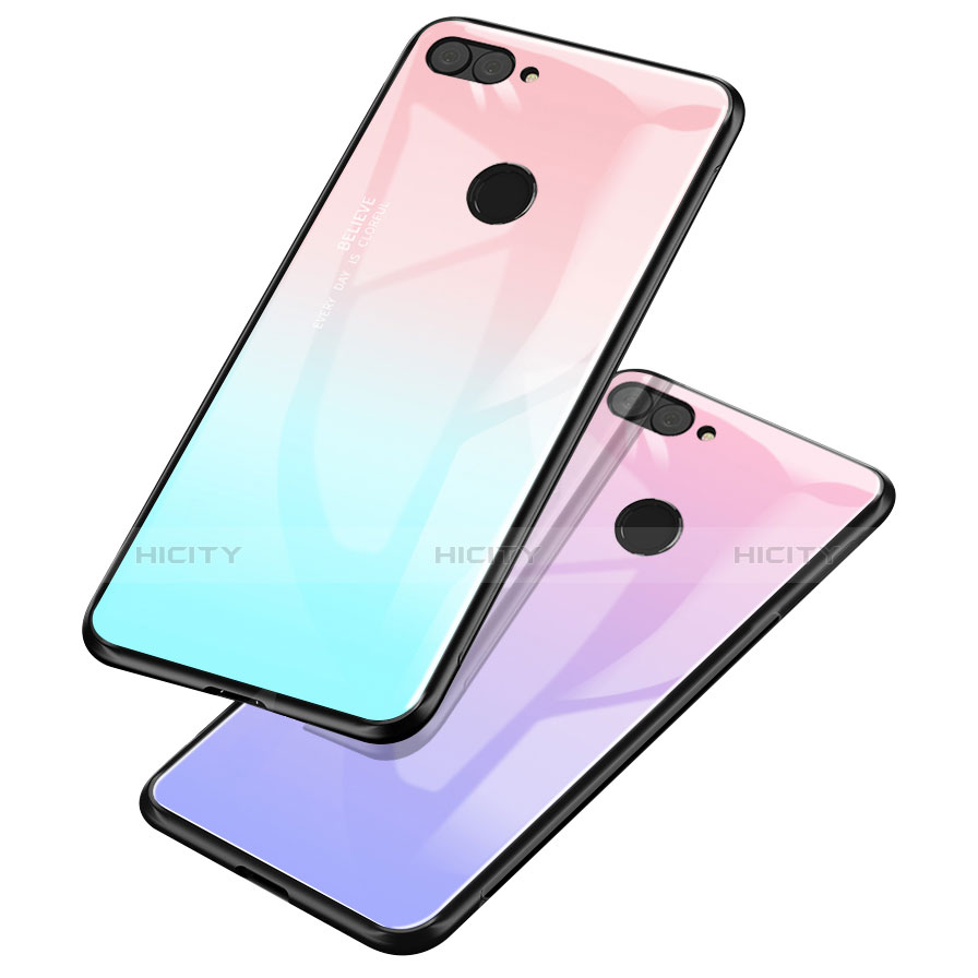 Custodia Silicone Specchio Laterale Sfumato Arcobaleno Cover per Huawei Honor 9i