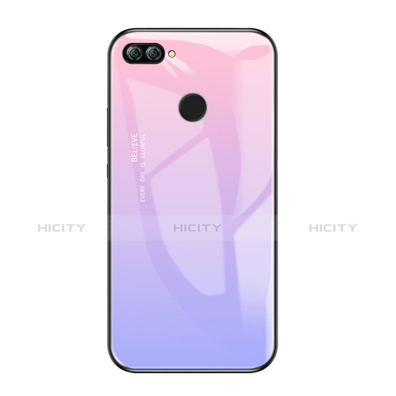 Custodia Silicone Specchio Laterale Sfumato Arcobaleno Cover per Huawei Honor 9i Viola