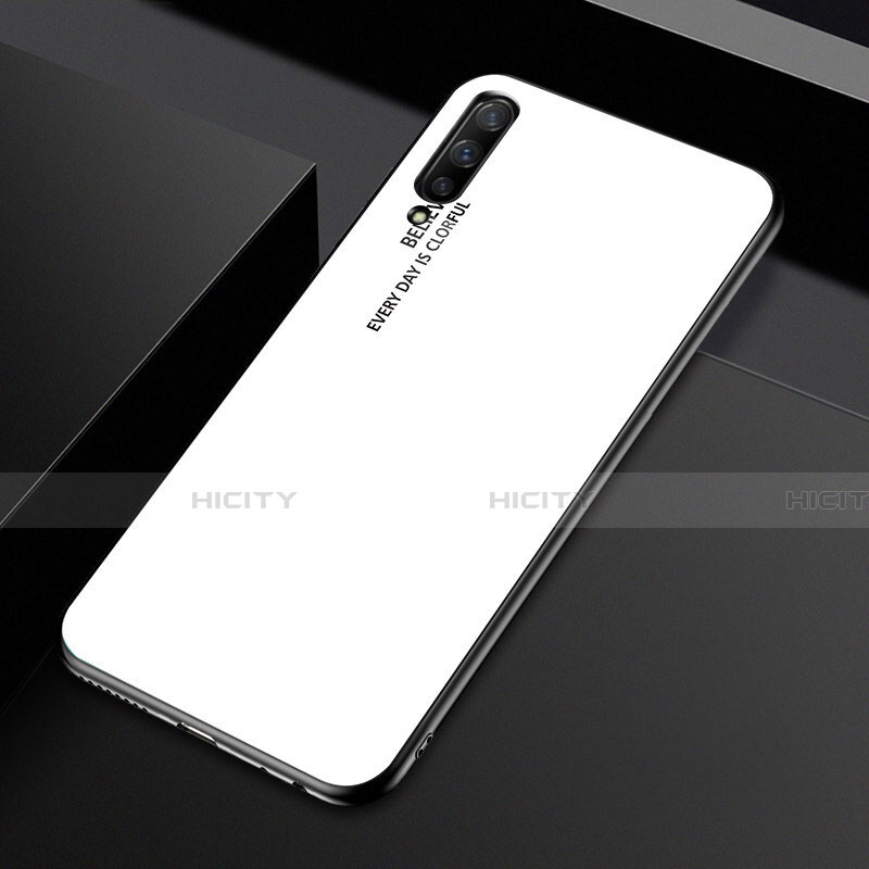 Custodia Silicone Specchio Laterale Sfumato Arcobaleno Cover per Huawei Honor 9X Pro Bianco