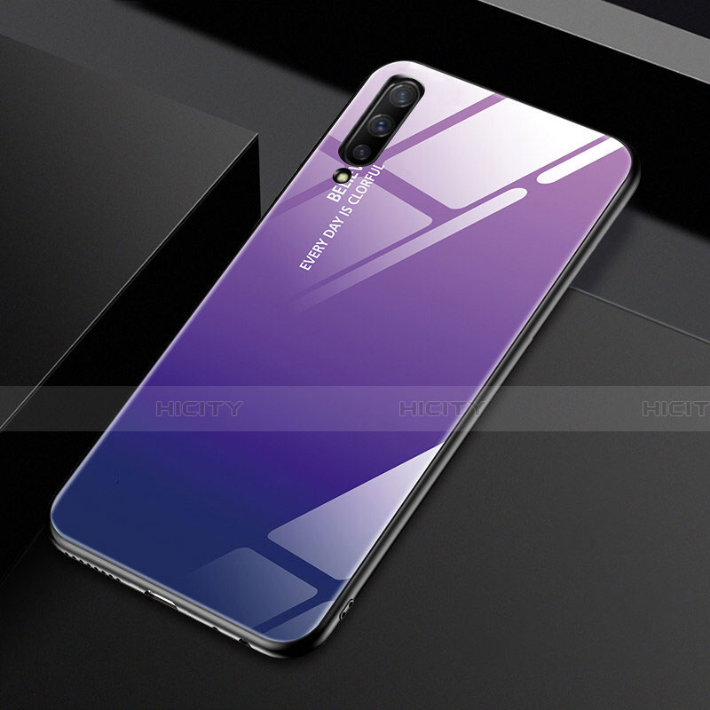 Custodia Silicone Specchio Laterale Sfumato Arcobaleno Cover per Huawei Honor 9X Pro Viola