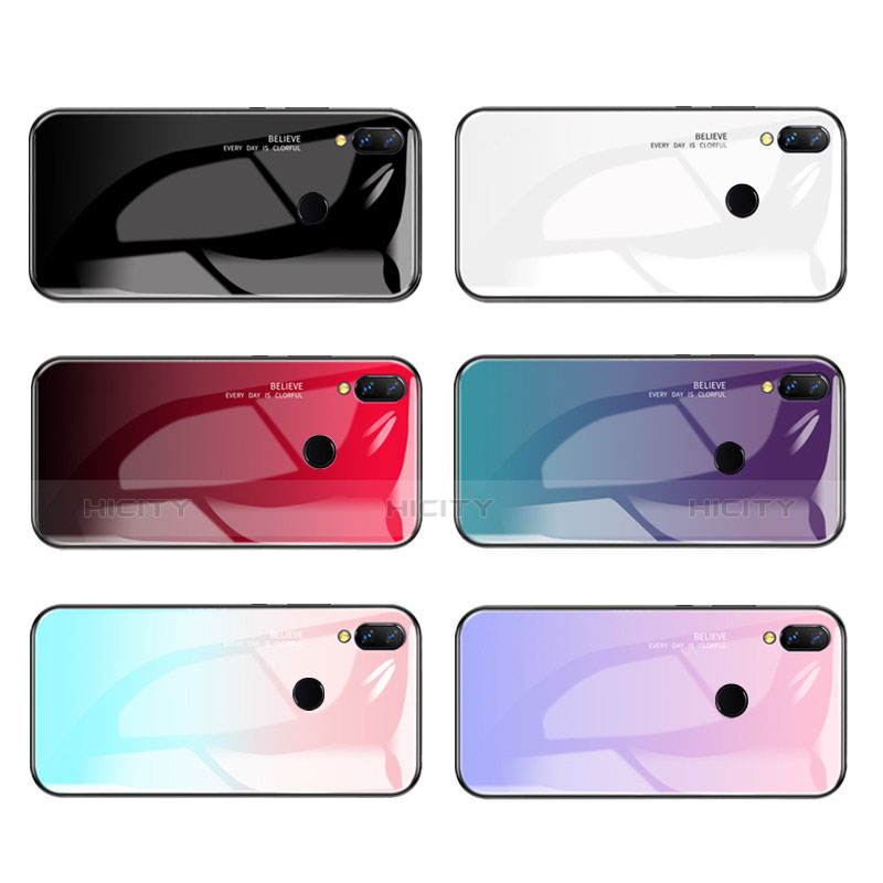 Custodia Silicone Specchio Laterale Sfumato Arcobaleno Cover per Huawei Honor Play