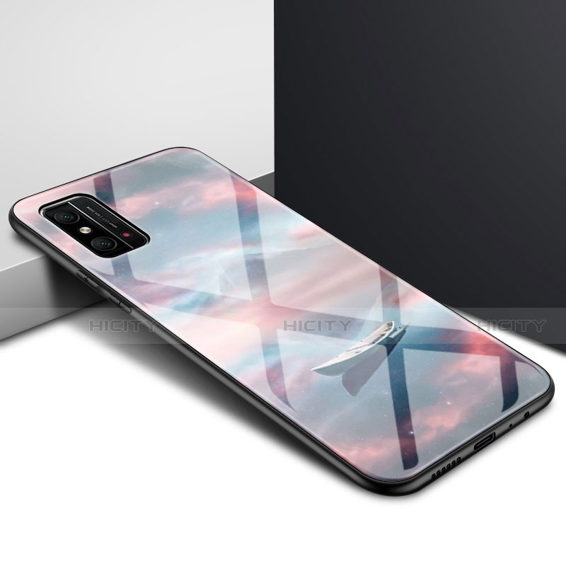 Custodia Silicone Specchio Laterale Sfumato Arcobaleno Cover per Huawei Honor X10 Max 5G Marrone