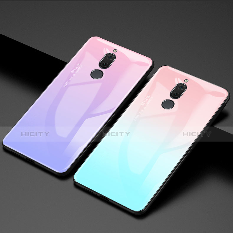 Custodia Silicone Specchio Laterale Sfumato Arcobaleno Cover per Huawei Mate 10 Lite