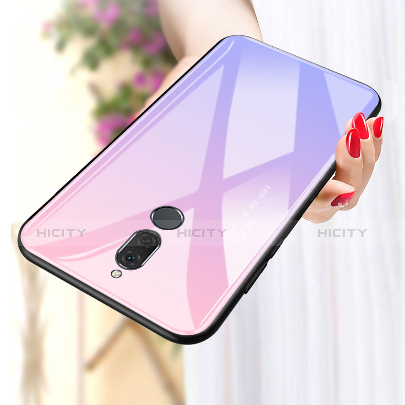 Custodia Silicone Specchio Laterale Sfumato Arcobaleno Cover per Huawei Mate 10 Lite
