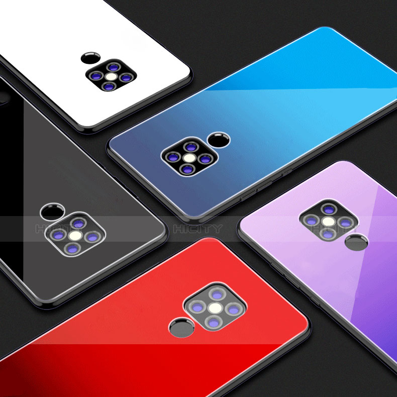 Custodia Silicone Specchio Laterale Sfumato Arcobaleno Cover per Huawei Mate 20