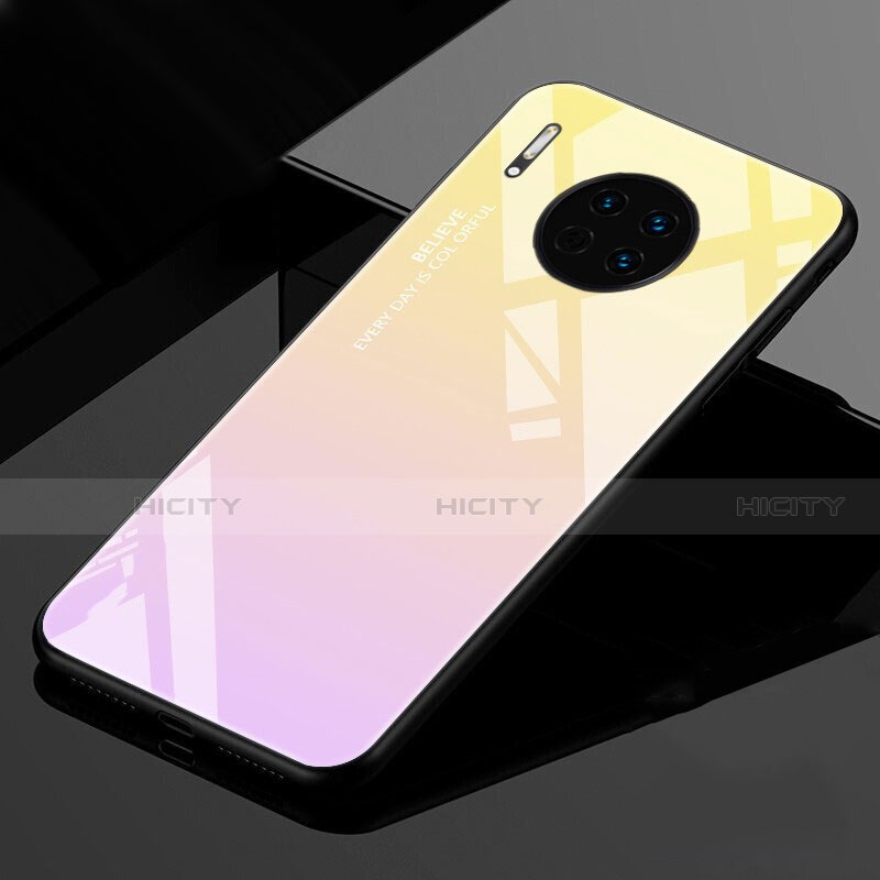 Custodia Silicone Specchio Laterale Sfumato Arcobaleno Cover per Huawei Mate 30 Pro