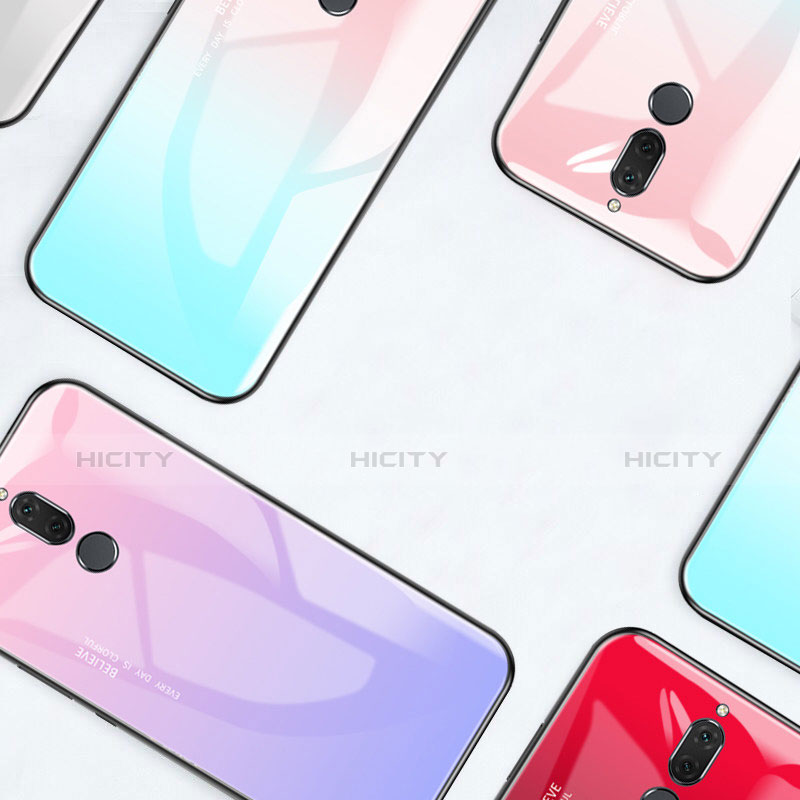 Custodia Silicone Specchio Laterale Sfumato Arcobaleno Cover per Huawei Nova 2i