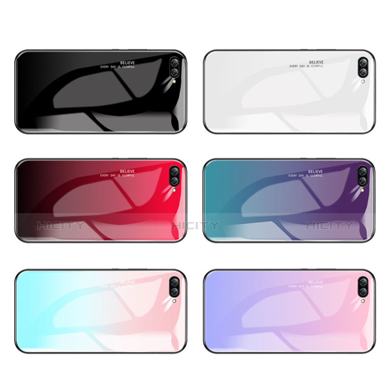 Custodia Silicone Specchio Laterale Sfumato Arcobaleno Cover per Huawei Nova 2S