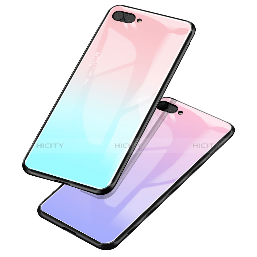 Custodia Silicone Specchio Laterale Sfumato Arcobaleno Cover per Huawei Nova 2S