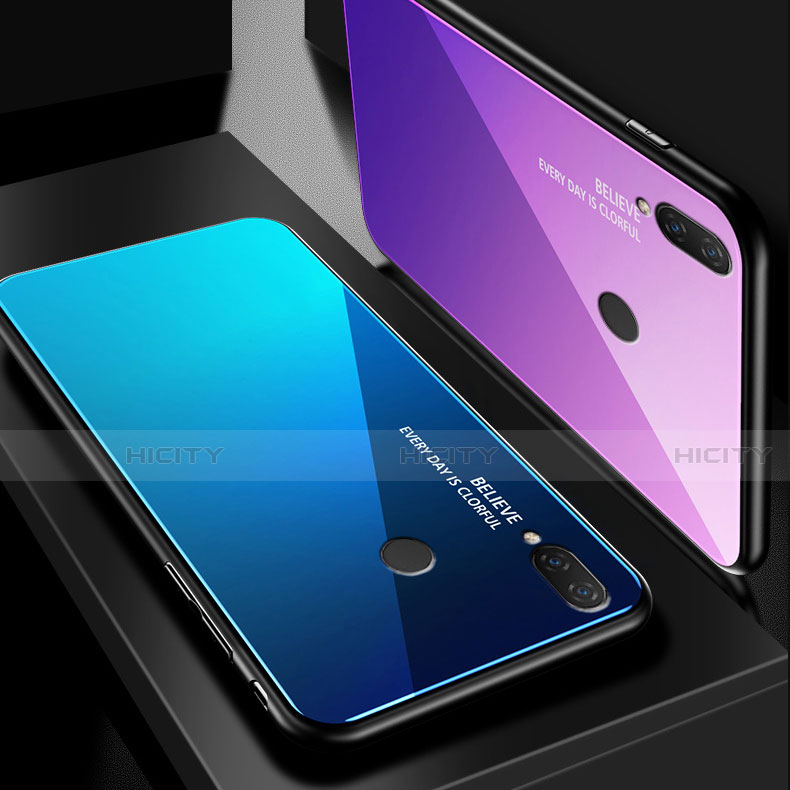 Custodia Silicone Specchio Laterale Sfumato Arcobaleno Cover per Huawei Nova 3e