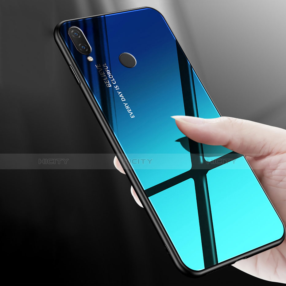 Custodia Silicone Specchio Laterale Sfumato Arcobaleno Cover per Huawei Nova 3e