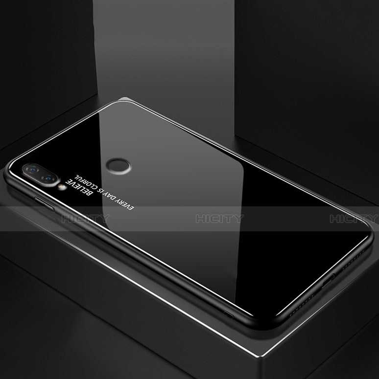 Custodia Silicone Specchio Laterale Sfumato Arcobaleno Cover per Huawei Nova 3e Nero
