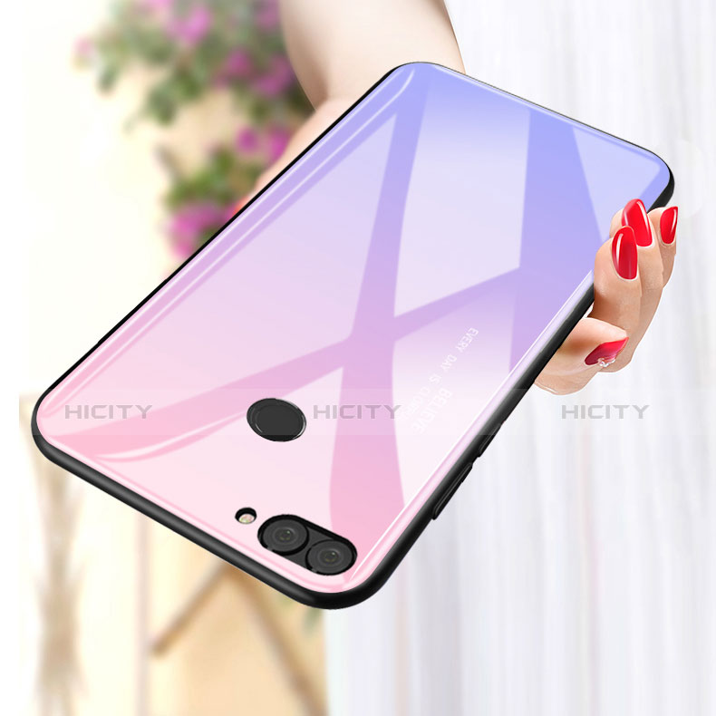 Custodia Silicone Specchio Laterale Sfumato Arcobaleno Cover per Huawei P Smart
