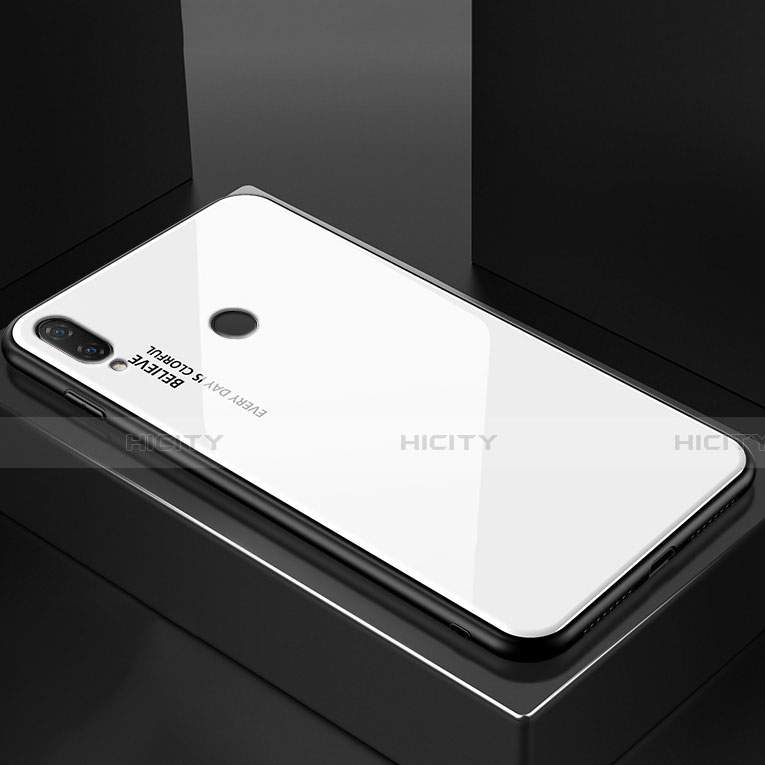 Custodia Silicone Specchio Laterale Sfumato Arcobaleno Cover per Huawei P20 Lite Bianco