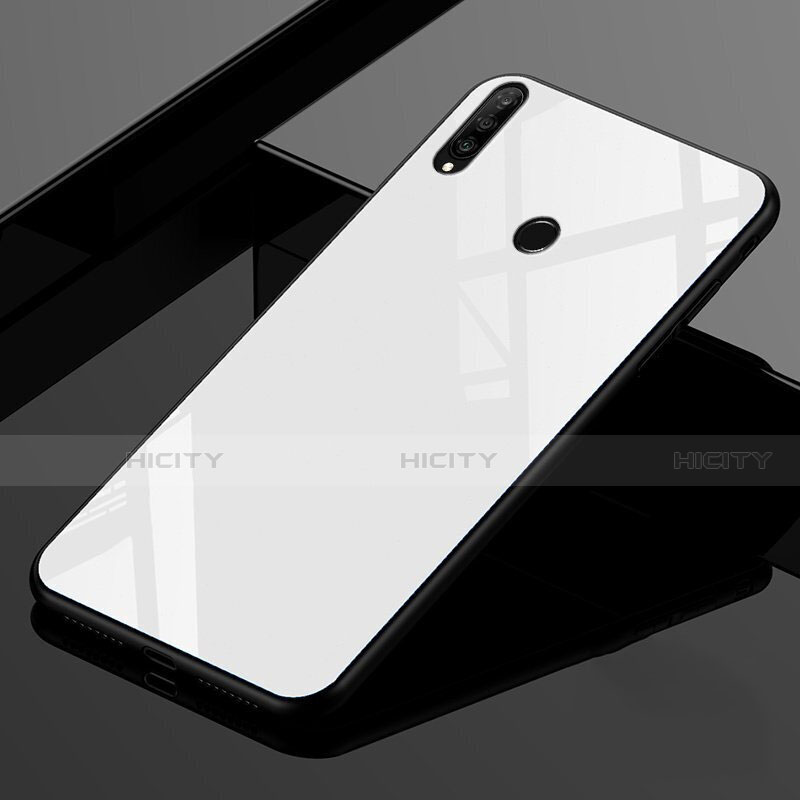 Custodia Silicone Specchio Laterale Sfumato Arcobaleno Cover per Huawei P30 Lite Bianco