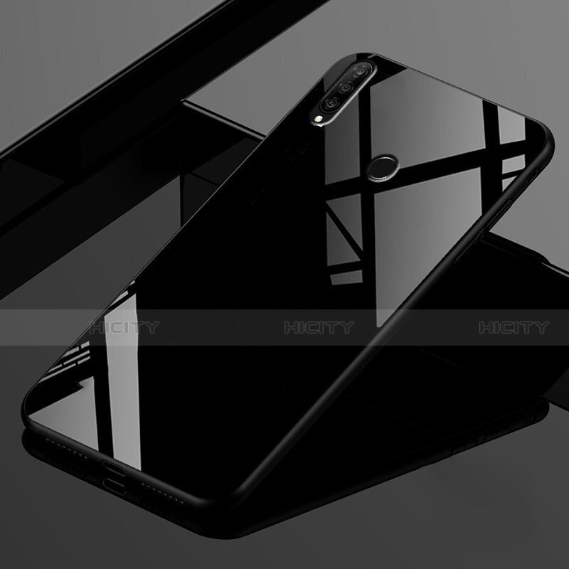 Custodia Silicone Specchio Laterale Sfumato Arcobaleno Cover per Huawei P30 Lite Nero