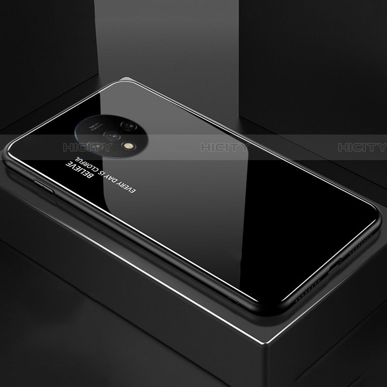 Custodia Silicone Specchio Laterale Sfumato Arcobaleno Cover per OnePlus 7T Nero