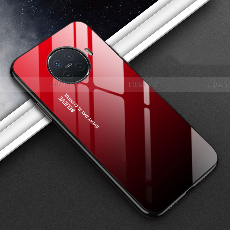 Custodia Silicone Specchio Laterale Sfumato Arcobaleno Cover per Oppo Ace2 Rosso