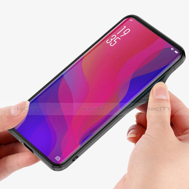 Custodia Silicone Specchio Laterale Sfumato Arcobaleno Cover per Oppo Find X