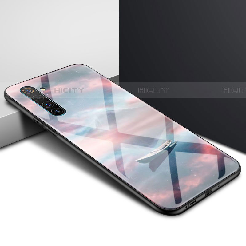 Custodia Silicone Specchio Laterale Sfumato Arcobaleno Cover per Realme X50 Pro 5G