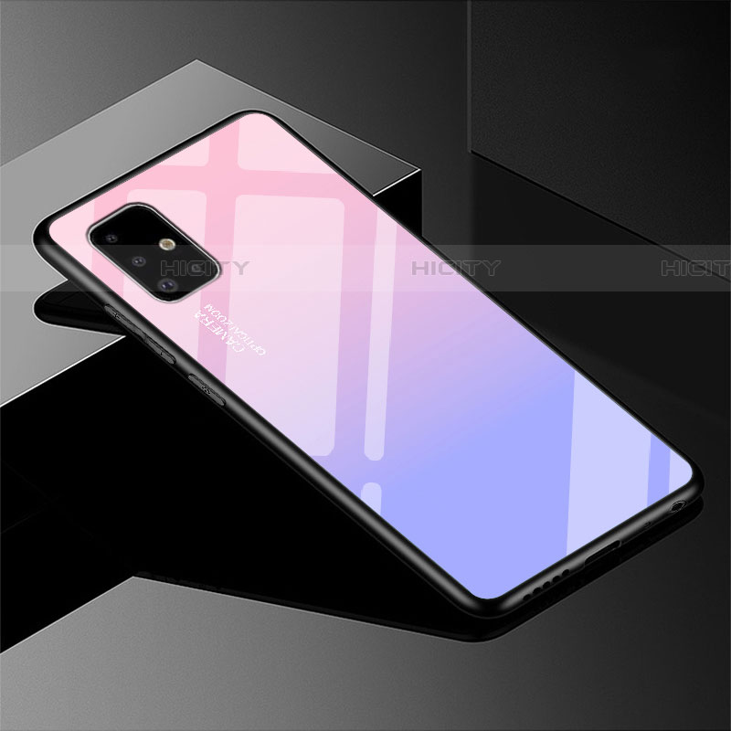 Custodia Silicone Specchio Laterale Sfumato Arcobaleno Cover per Samsung Galaxy A51 5G