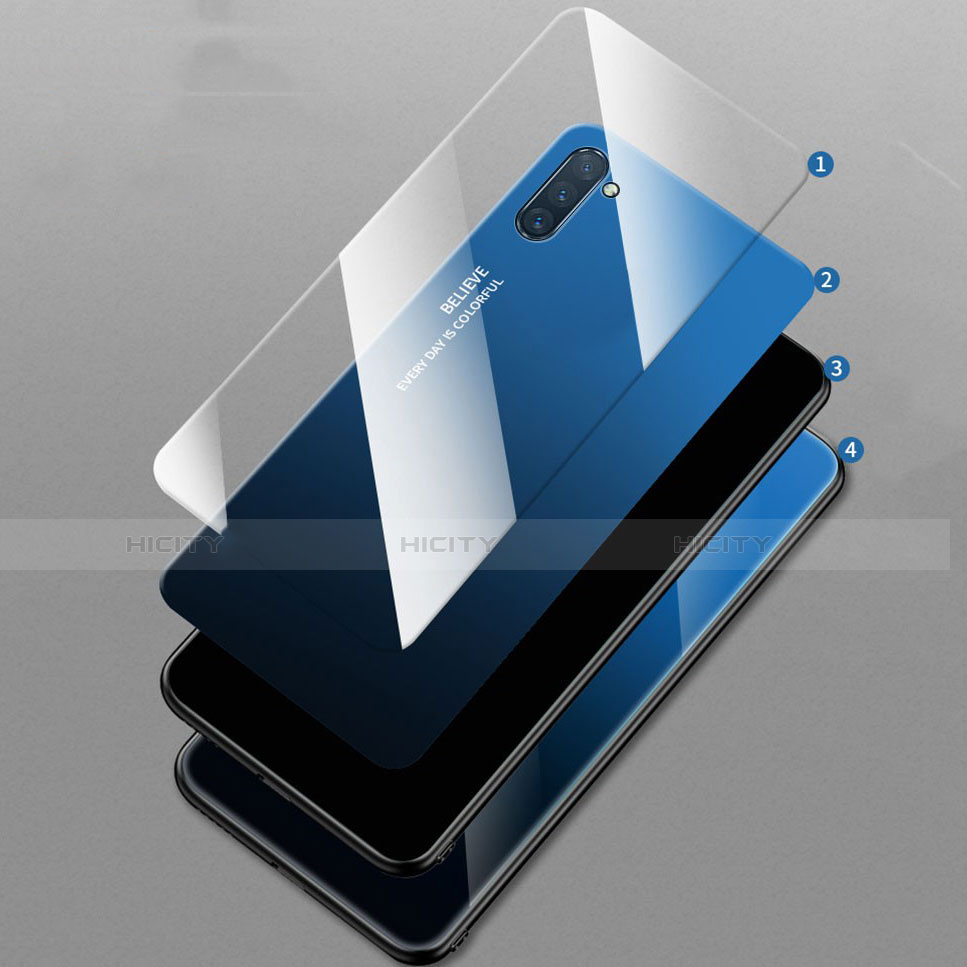 Custodia Silicone Specchio Laterale Sfumato Arcobaleno Cover per Samsung Galaxy Note 10