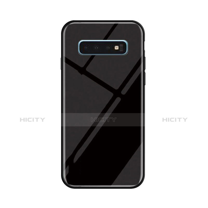 Custodia Silicone Specchio Laterale Sfumato Arcobaleno Cover per Samsung Galaxy S10 Plus Nero