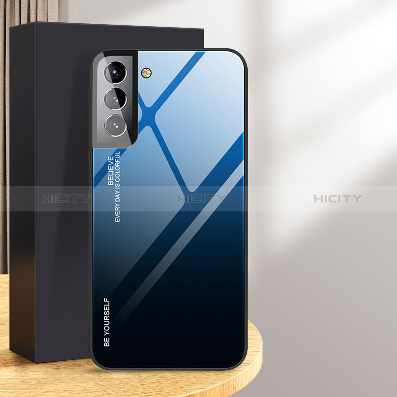 Custodia Silicone Specchio Laterale Sfumato Arcobaleno Cover per Samsung Galaxy S24 5G