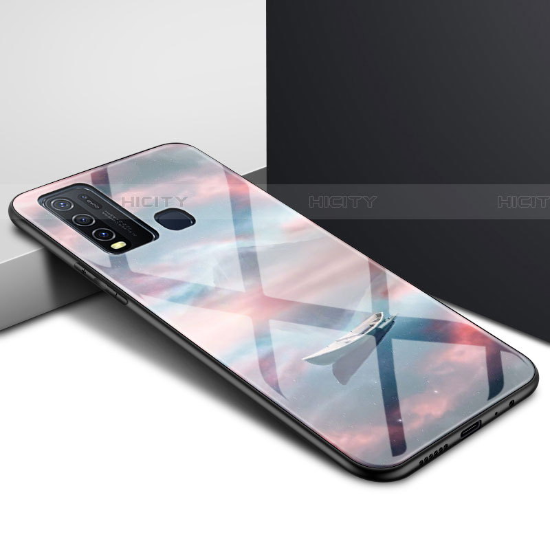 Custodia Silicone Specchio Laterale Sfumato Arcobaleno Cover per Vivo Y50